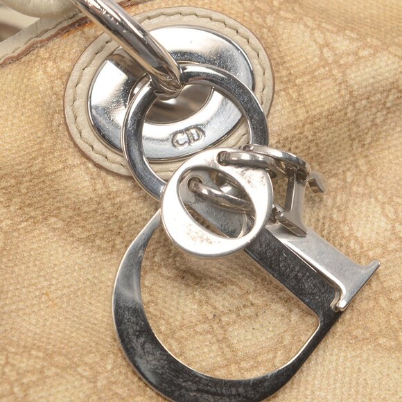 Dior Panarea Beige Tan Leather Canvas Tote - Picture 15 of 16